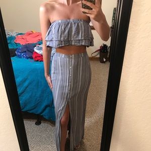 Hollister two piece skirt and strapless top set 🦋